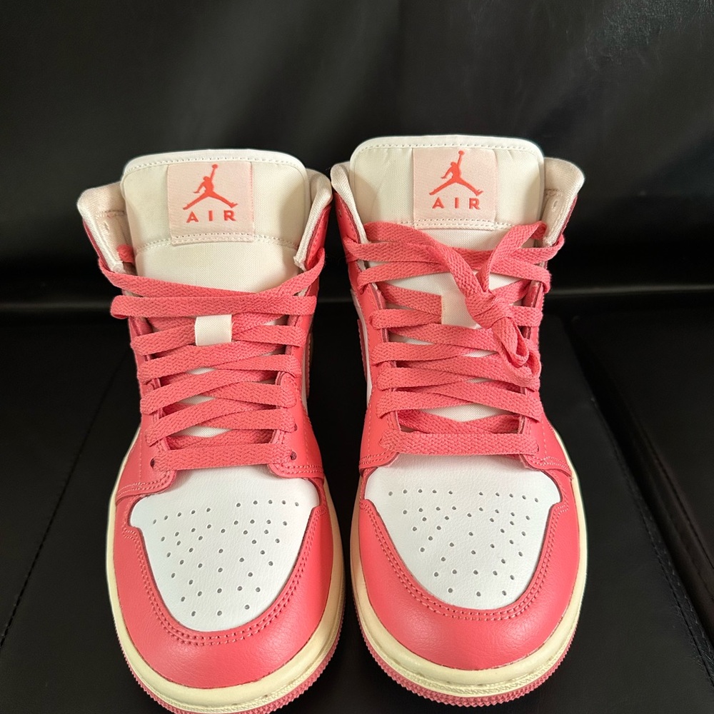 Nike Air Jordan women Pink and White High-Top Sneakers